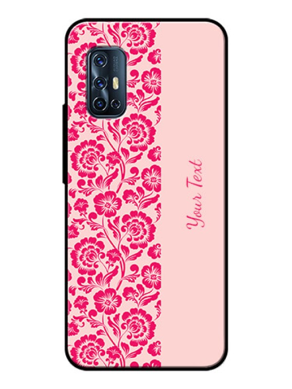 Custom Vivo V17 Custom Glass Phone Case - Attractive Floral Pattern Design