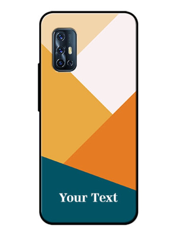 Custom Vivo V17 Personalized Glass Phone Case - Stacked Multi-colour Design