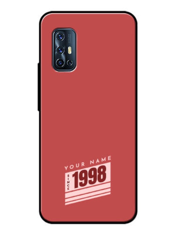 Custom Vivo V17 Custom Glass Phone Case - Red custom year of birth Design