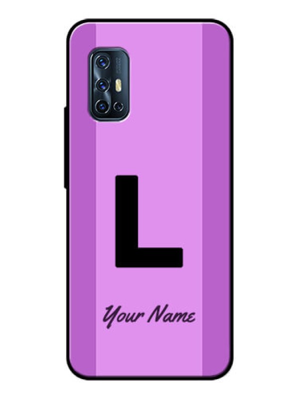 Custom Vivo V17 Custom Glass Phone Case - Tricolor custom text Design