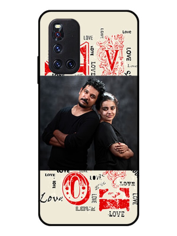 Custom Vivo V19 Photo Printing on Glass Case  - Trendy Love Design Case