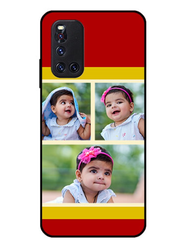 Custom Vivo V19 Custom Glass Mobile Case  - Multiple Pic Upload Design