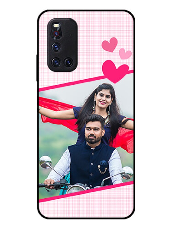 Custom Vivo V19 Custom Glass Phone Case  - Love Shape Heart Design