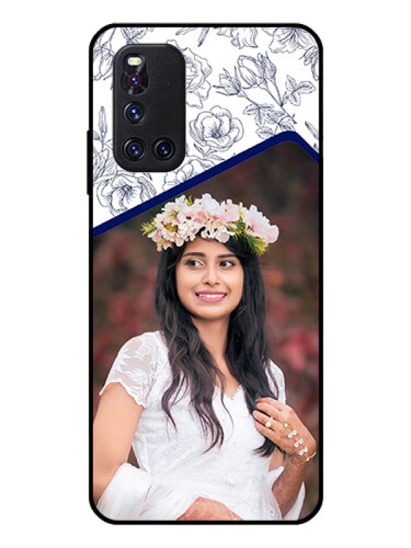 Custom Vivo V19 Personalized Glass Phone Case  - Premium Floral Design