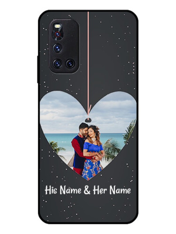 Custom Vivo V19 Custom Glass Phone Case  - Hanging Heart Design