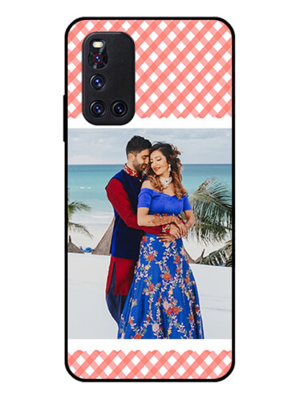 Custom Vivo V19 Personalized Glass Phone Case  - Pink Pattern Design