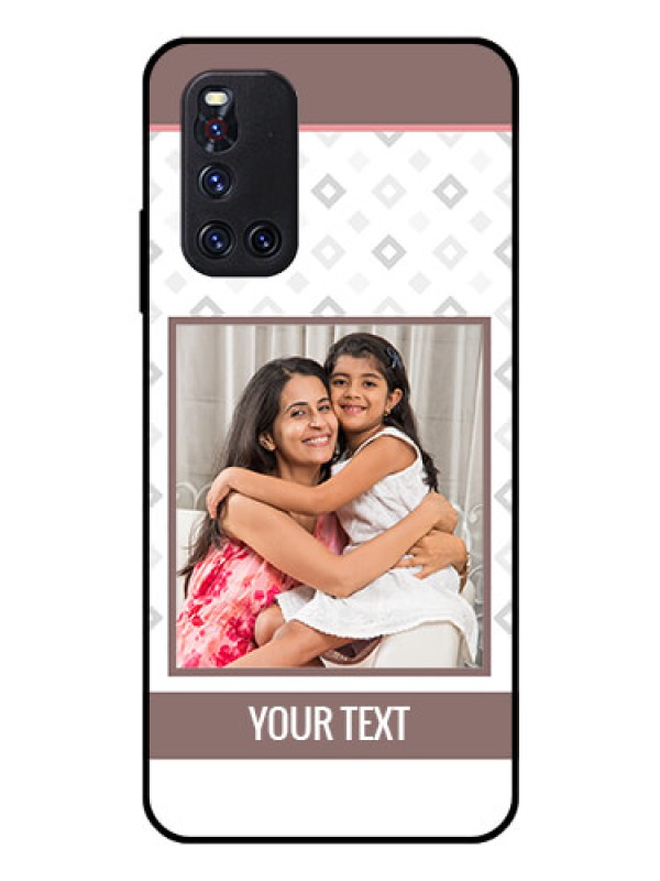 Custom Vivo V19 Photo Printing on Glass Case  - Simple Diamond Design