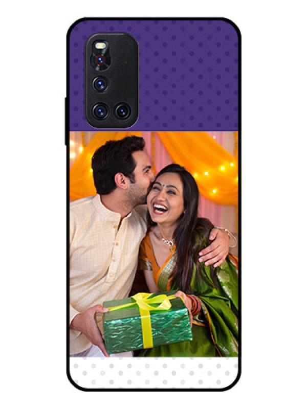 Custom Vivo V19 Personalized Glass Phone Case  - Violet Pattern Design