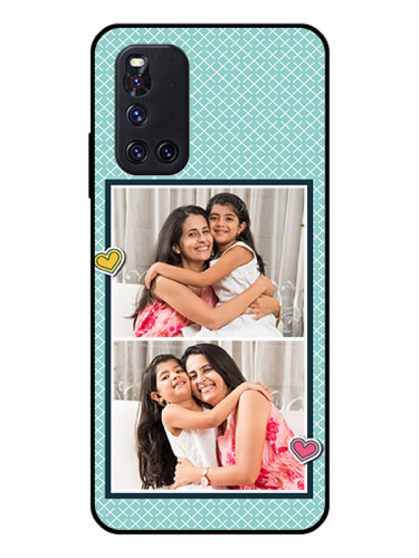 Custom Vivo V19 Custom Glass Phone Case  - 2 Image Holder with Pattern Design