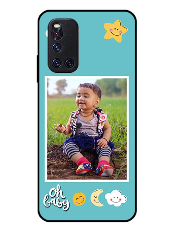 Custom Vivo V19 Personalized Glass Phone Case  - Smiley Kids Stars Design