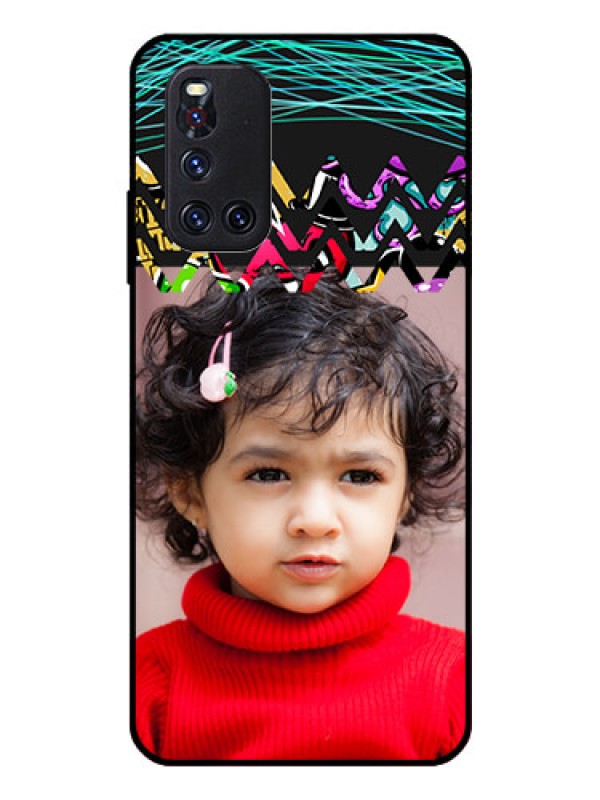 Custom Vivo V19 Personalized Glass Phone Case  - Neon Abstract Design