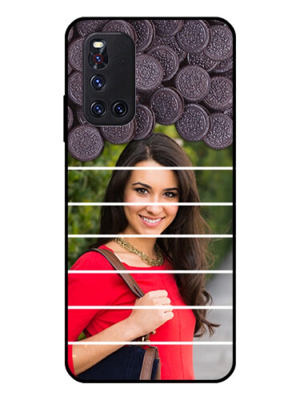 Custom Vivo V19 Custom Glass Phone Case  - with Oreo Biscuit Design
