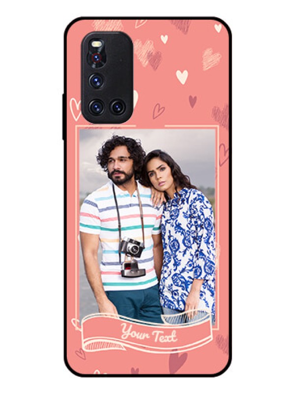 Custom Vivo V19 Custom Glass Phone Case  - Love doodle art Design