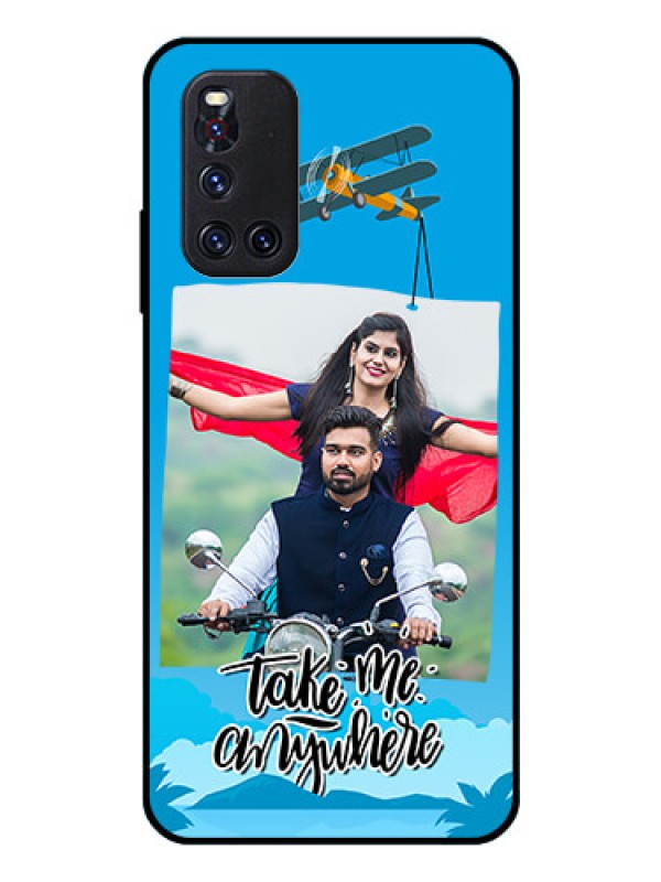 Custom Vivo V19 Custom Glass Mobile Case  - Traveller Design 