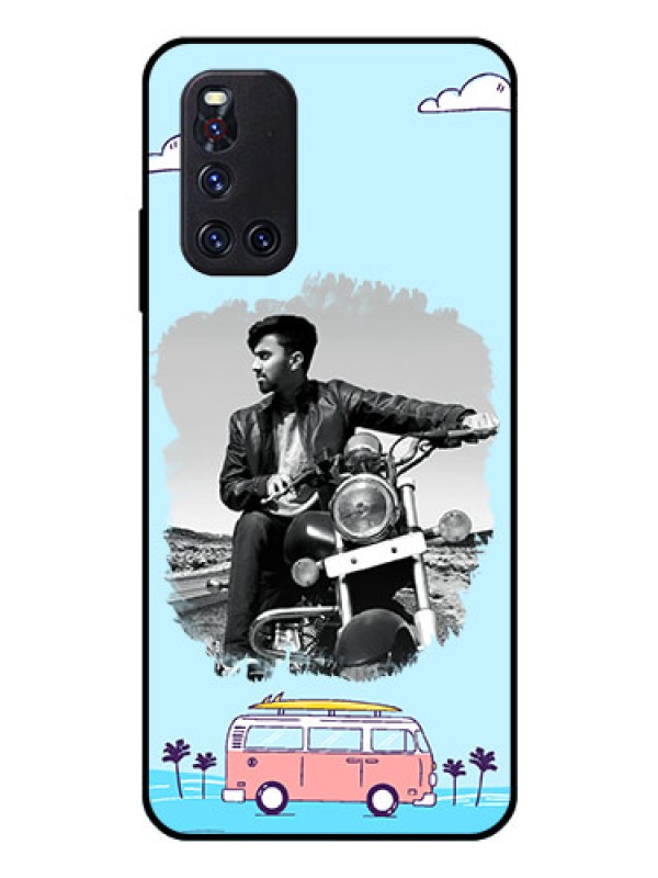 Custom Vivo V19 Photo Printing on Glass Case  - Travel & Adventure Design