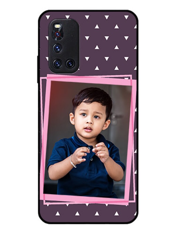 Custom Vivo V19 Custom Glass Mobile Case  - Triangle Pattern Dotted Design