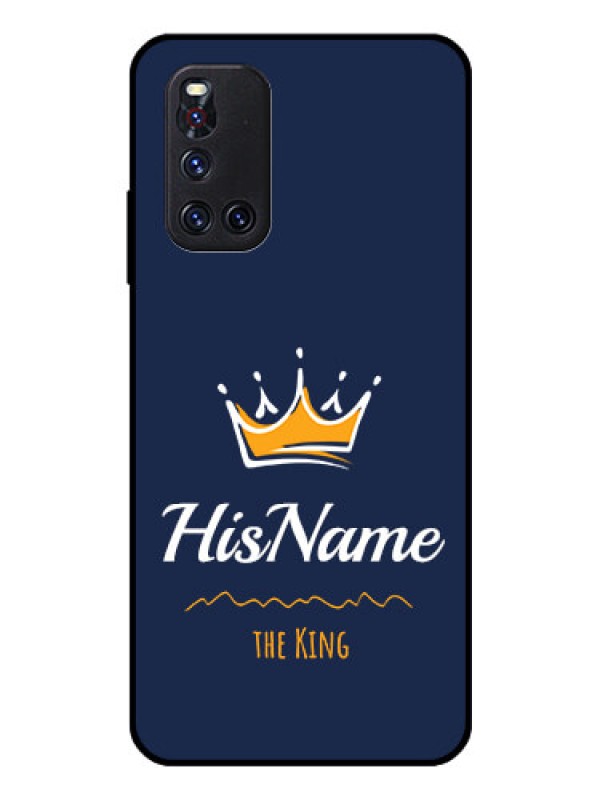 Custom Vivo V19 Glass Phone Case King with Name