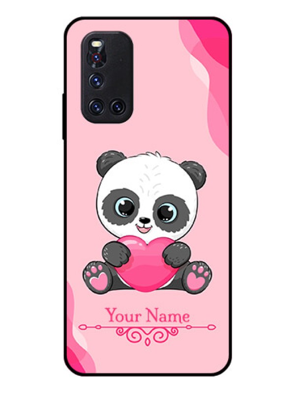 Custom Vivo V19 Custom Glass Mobile Case - Cute Panda Design