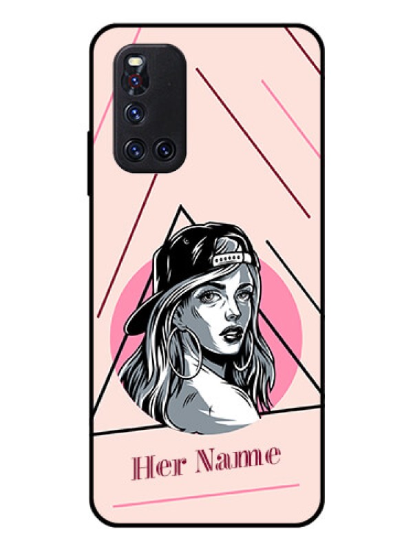 Custom Vivo V19 Personalized Glass Phone Case - Rockstar Girl Design