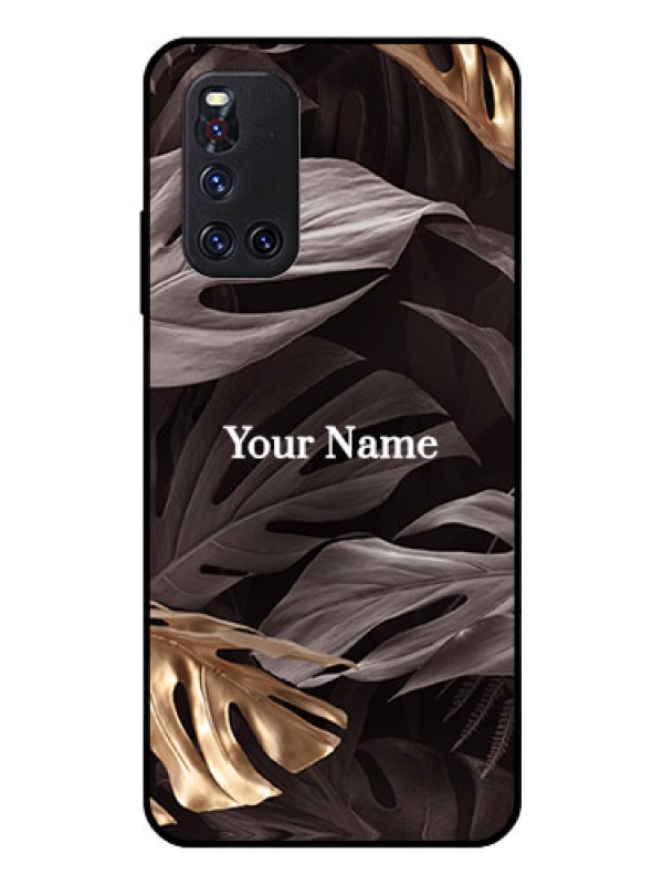 Custom Vivo V19 Personalised Glass Phone Case - Wild Leaves digital paint Design
