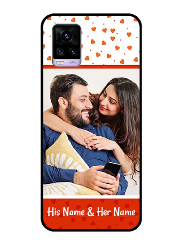 Custom Vivo V20 2021 Custom Glass Phone Case - Orange Love Symbol Design