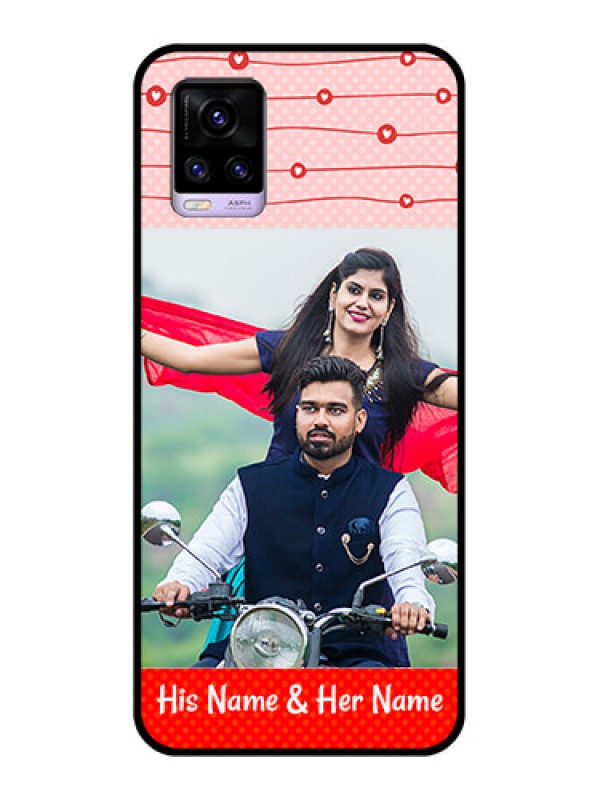 Custom Vivo V20 2021 Personalized Glass Phone Case - Red Pattern Case Design