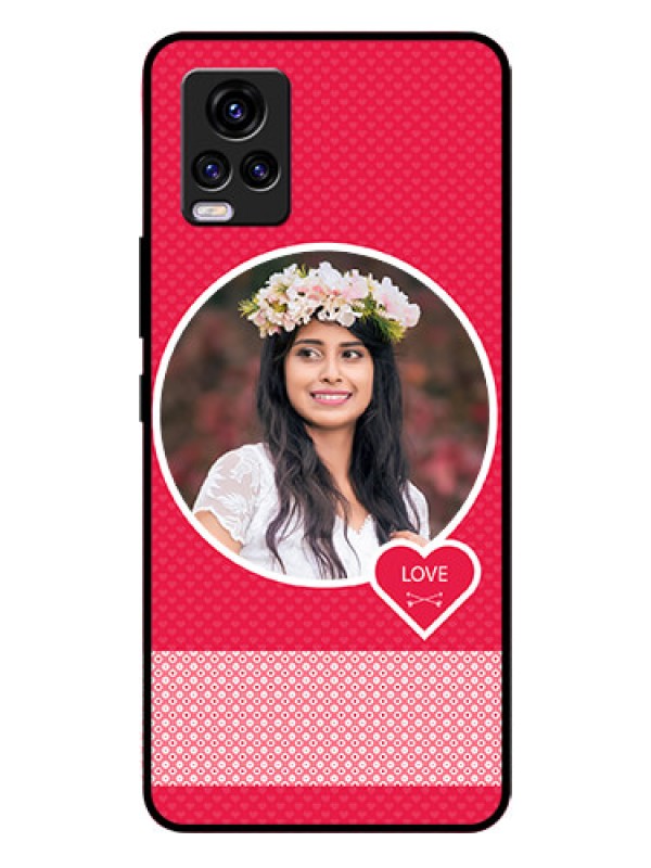 Custom Vivo V20 2021 Personalised Glass Phone Case - Pink Pattern Design