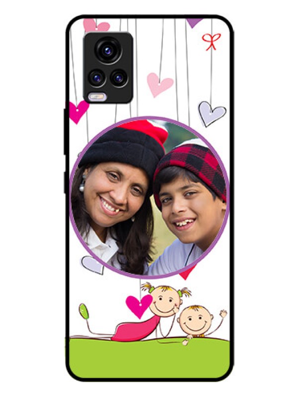 Custom Vivo V20 2021 Photo Printing on Glass Case - Cute Kids Phone Case Design