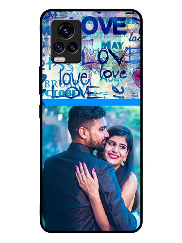Custom Vivo V20 2021 Custom Glass Mobile Case - Colorful Love Design