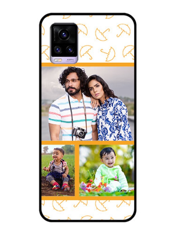 Custom Vivo V20 2021 Custom Glass Mobile Case - Yellow Pattern Design