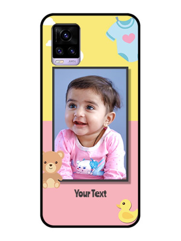 Custom Vivo V20 2021 Photo Printing on Glass Case - Kids 2 Color Design
