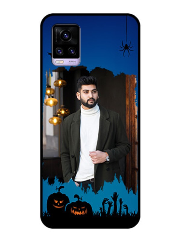 Custom Vivo V20 2021 Photo Printing on Glass Case - with pro Halloween design
