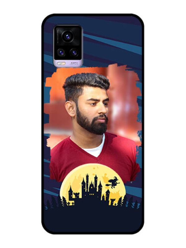 Custom Vivo V20 2021 Photo Printing on Glass Case - Halloween Witch Design