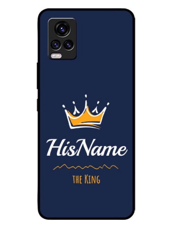 Custom Vivo V20 2021 Glass Phone Case King with Name