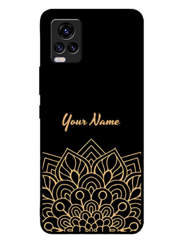 Custom Vivo V20 2021 Custom Glass Phone Case - Golden mandala Design