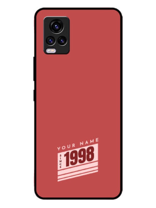 Custom Vivo V20 2021 Custom Glass Phone Case - Red custom year of birth Design