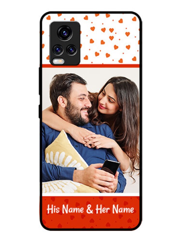 Custom Vivo V20 Pro Custom Glass Phone Case  - Orange Love Symbol Design