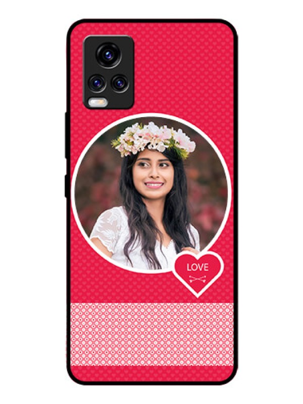Custom Vivo V20 Pro Personalised Glass Phone Case  - Pink Pattern Design