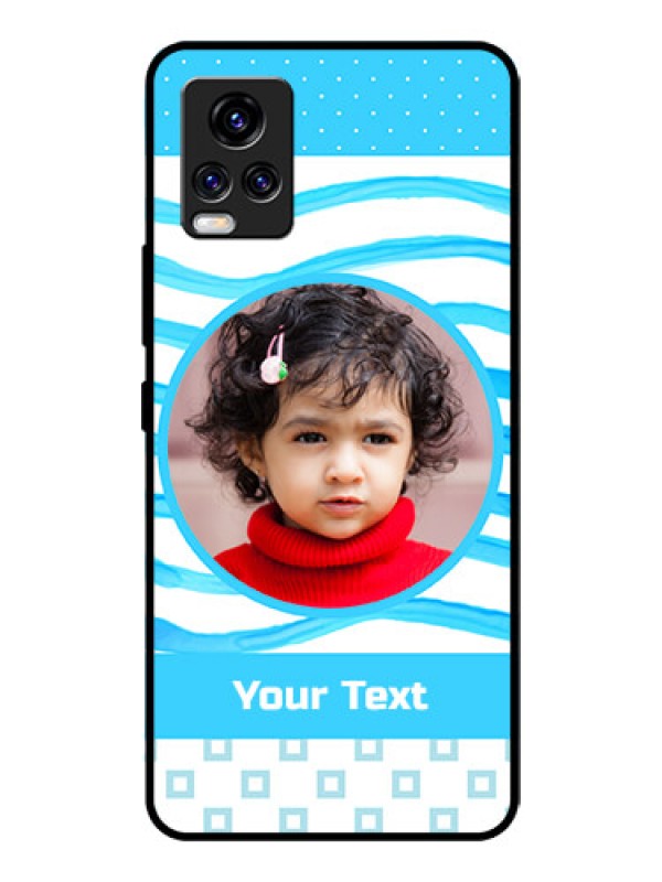 Custom Vivo V20 Pro Custom Glass Phone Case  - Simple Blue Case Design