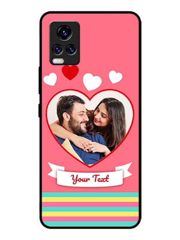 Custom Vivo V20 Pro Photo Printing on Glass Case  - Love Doodle Design