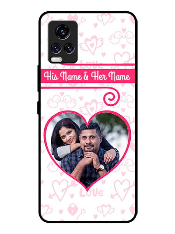 Custom Vivo V20 Pro Personalized Glass Phone Case  - Heart Shape Love Design