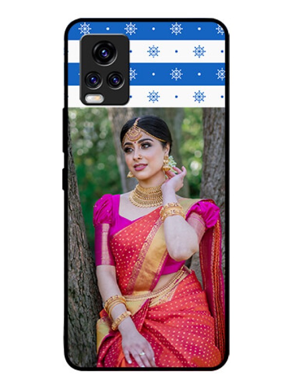 Custom Vivo V20 Pro Photo Printing on Glass Case  - Snow Pattern Design