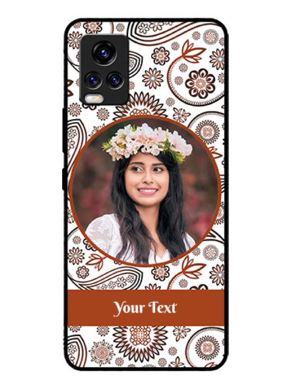 Custom Vivo V20 Pro Custom Glass Mobile Case  - Abstract Floral Design 