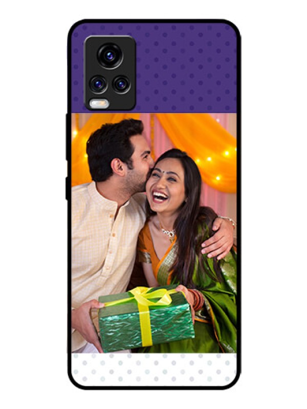 Custom Vivo V20 Pro Personalized Glass Phone Case  - Violet Pattern Design