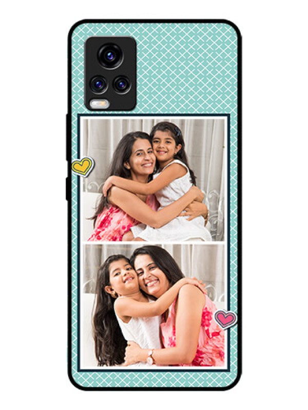 Custom Vivo V20 Pro Custom Glass Phone Case  - 2 Image Holder with Pattern Design