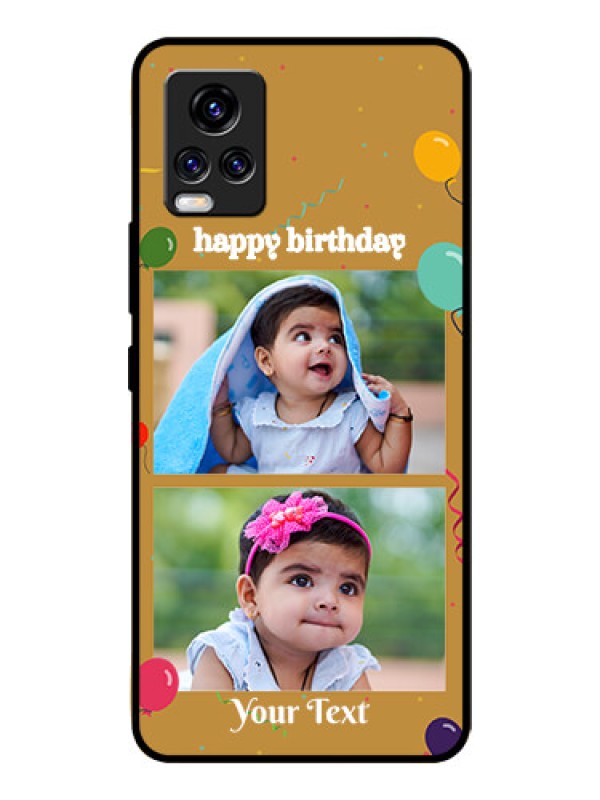 Custom Vivo V20 Pro Personalized Glass Phone Case  - Image Holder with Birthday Celebrations Design