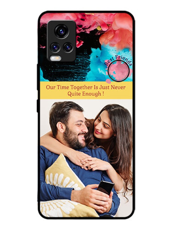 Custom Vivo V20 Pro Custom Glass Mobile Case  - Quote with Acrylic Painting Design