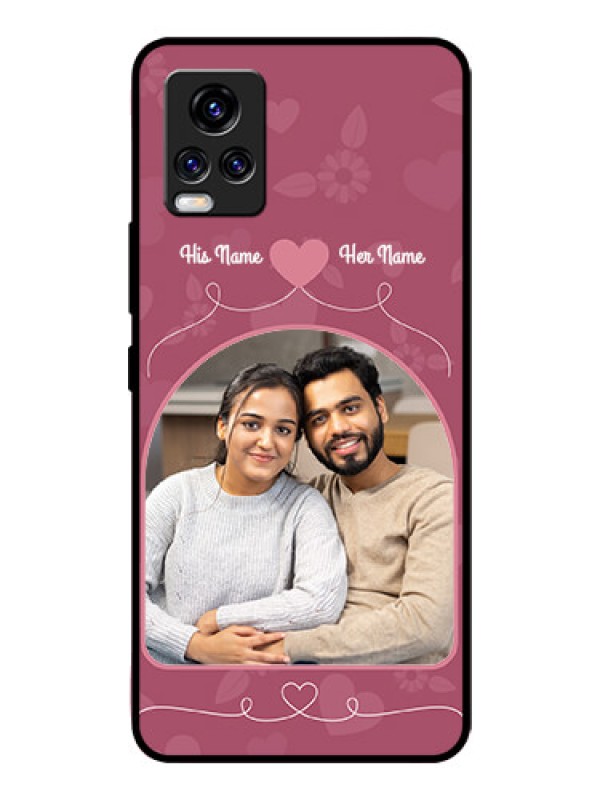 Custom Vivo V20 Pro Photo Printing on Glass Case  - Love Floral Design