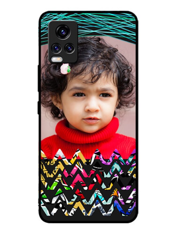 Custom Vivo V20 Pro Personalized Glass Phone Case  - Neon Abstract Design