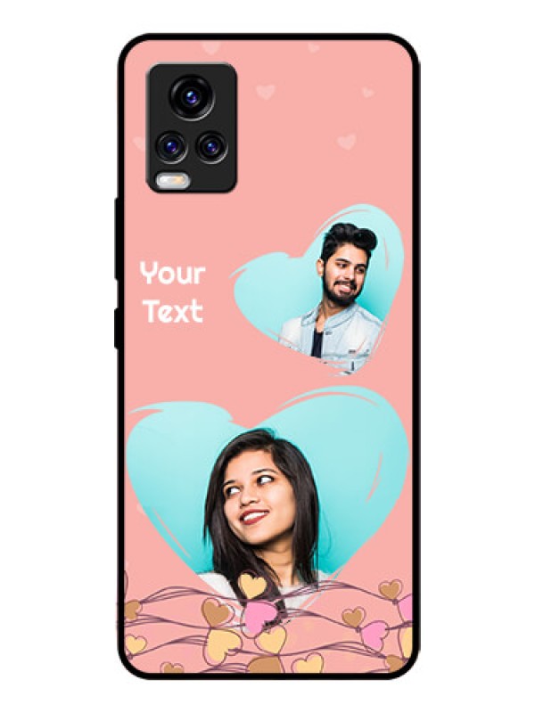 Custom Vivo V20 Pro Custom Glass Mobile Case  - Love Doodle Design